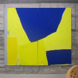 Lageplan Atelier, 2014<br> Galerie Jutta Idelmann, Acryl/Pigment/Leinwandl/, 240x280 -  Galerie Jutta Idelmann